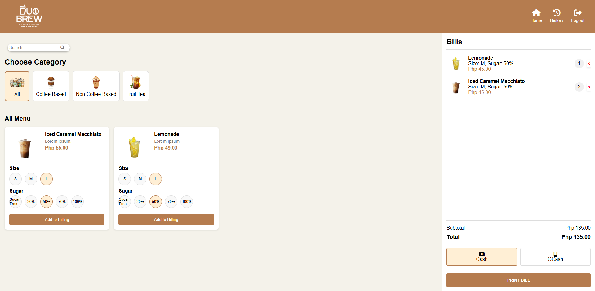 Duo Brew Ordering System