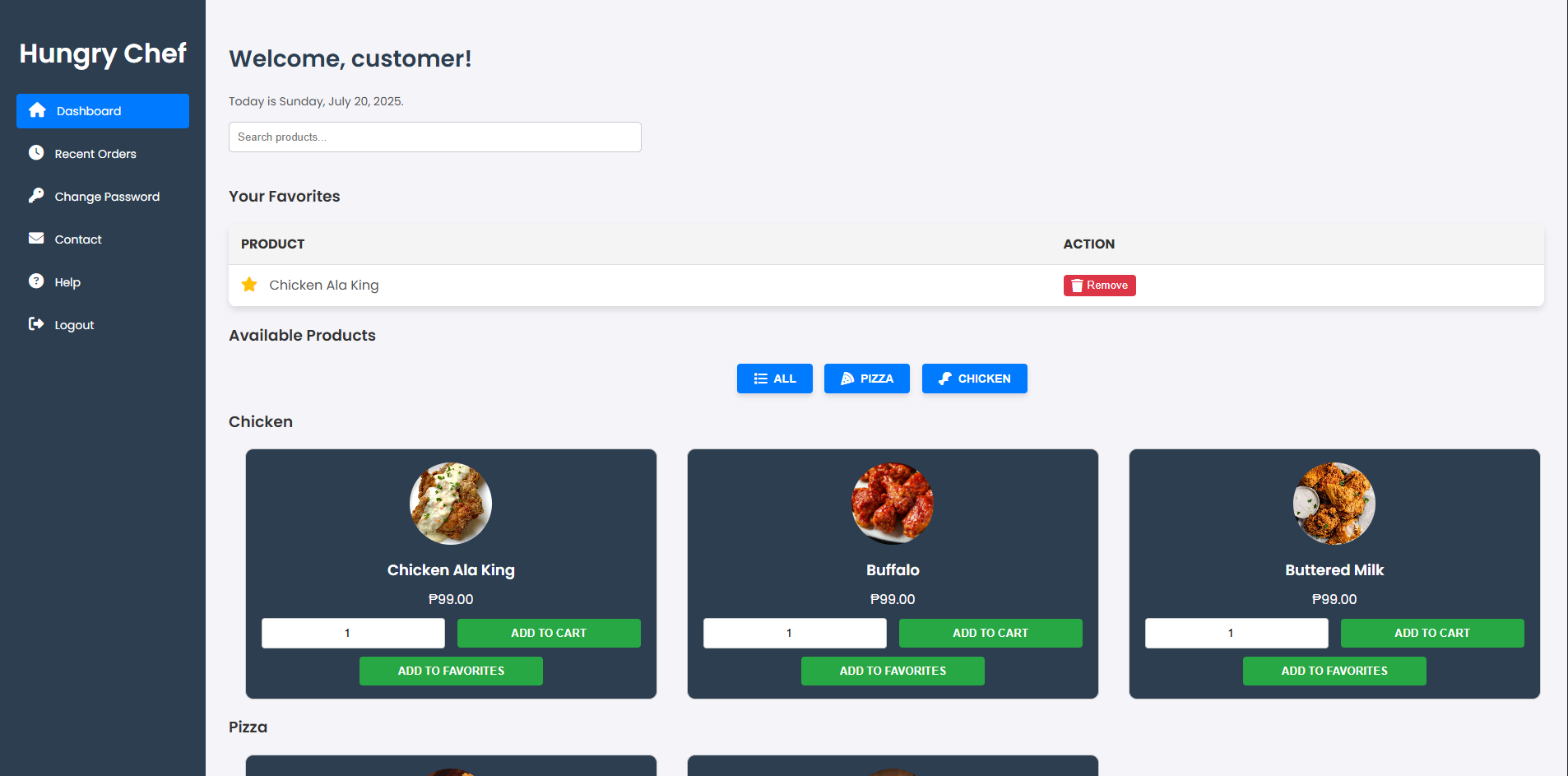 Hungry Chef Online Ordering System