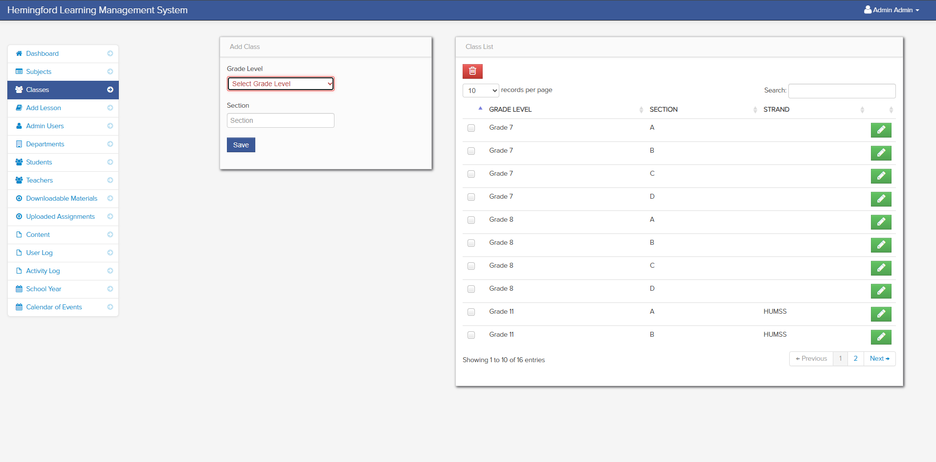 HAM Learning Management System